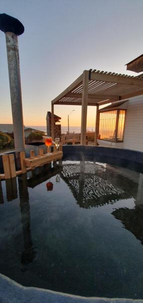 Cabaña con Tinaja a pasos del Mar